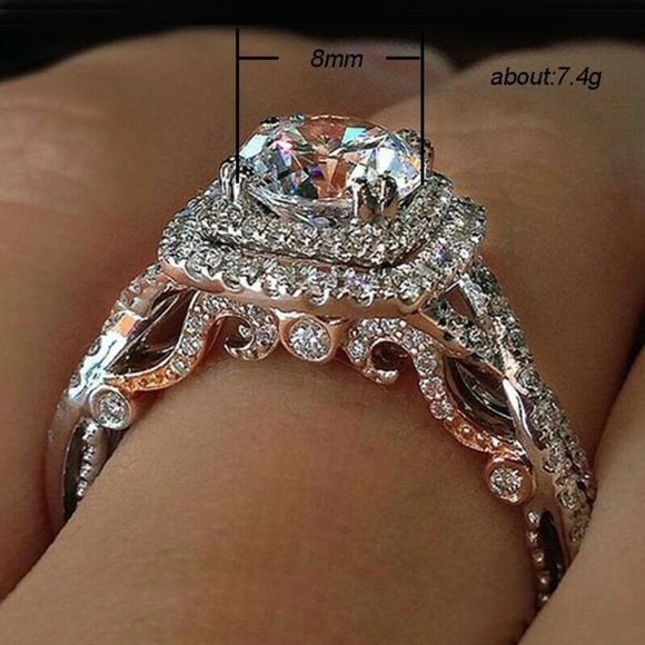 Gorgeous 925 Silver Ring Women Cubic Zircon Engagement Jewelry
